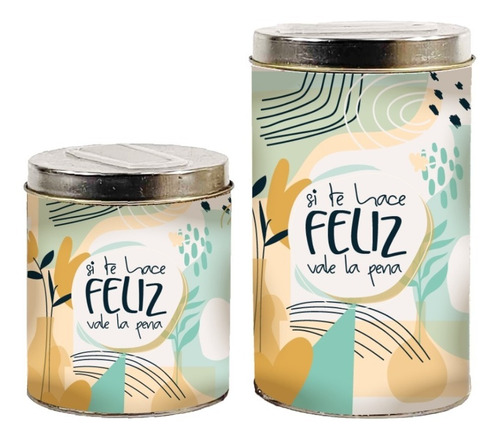 Latas Con Frases Set Yerbera Azucarera Con Pico Vertedor 