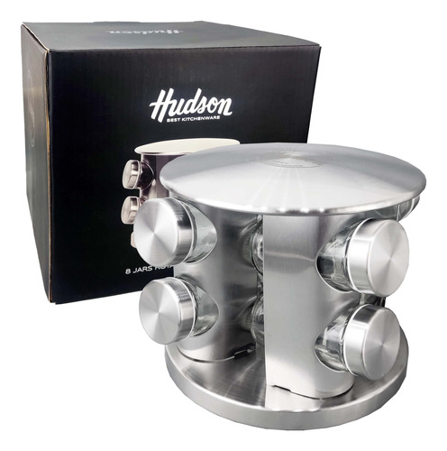 Especiero Giratorio 8 Frascos Hudson Acero Inoxidable Bz3