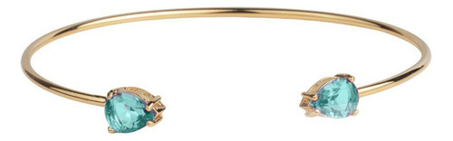 Bracelete Dourado 2 Gota Liso Ajustável - Turmalina