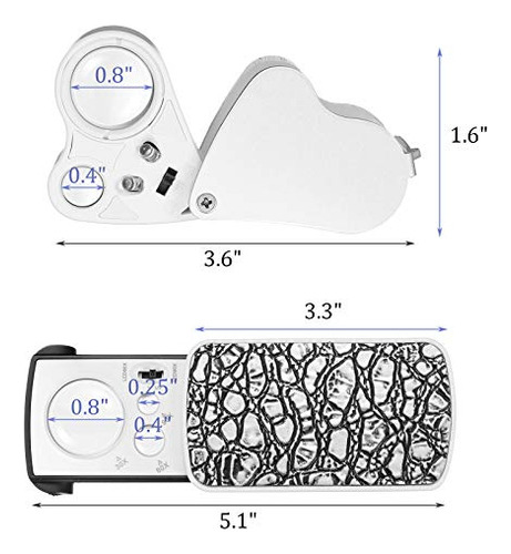 Lupa De Joyero De 4 Piezas 30x 60x 90x Lupa De Ojo De J...
