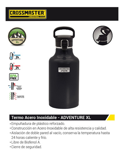Imagen 2 de 4 de Termo Crossmaster Adventure Xl 1.9l Acero Inox 9938526