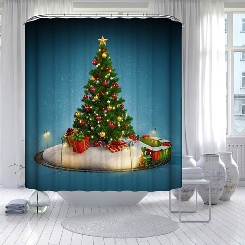 Cortinas De Baño 180x180cm, Árbol De Navidad