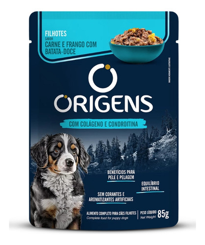 Sachê Origens Para Cães Filhotes Sabor Carne 85g