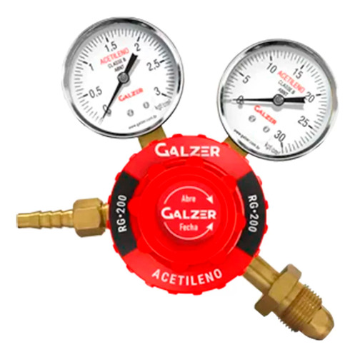 Regulador De Pressão Para Gás Acetileno Rg-200 Galzer