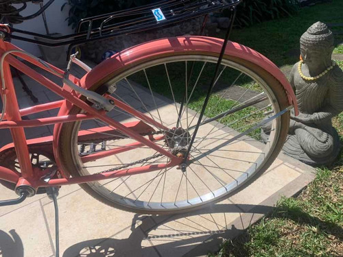 Bicicleta Vintage Rosa Con Canasto
