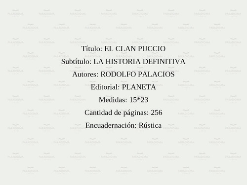 El Clan Puccio - La Historia Definitiva - Rodolfo Palacios