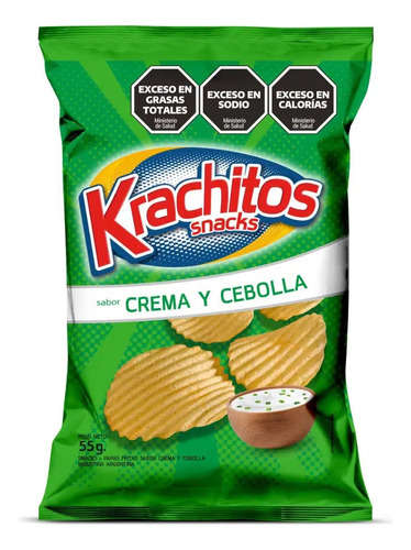 Nuevas! Papas Fritas Sabor Crema Cebolla Krachitos 55g Snack