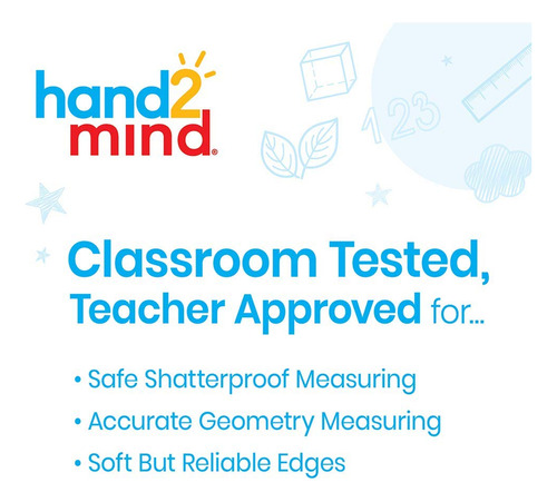 Transportador Hand2mind Safe-t Para Matemáticas Para Niños,