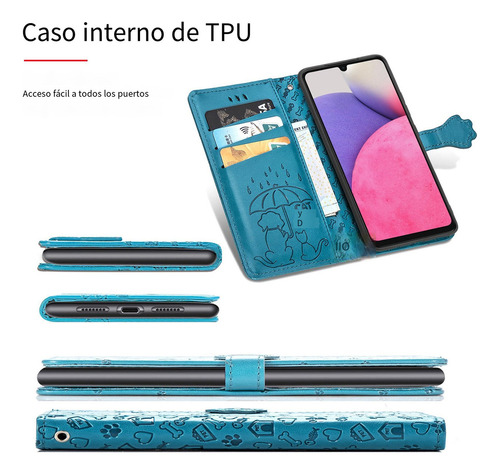 Funda De Piel Para Zte Nubia S 5g/anshin Family/ A75 4g Con Dibujos Animados De Gatos Y Perros, Con Ranura Para Tarjetas