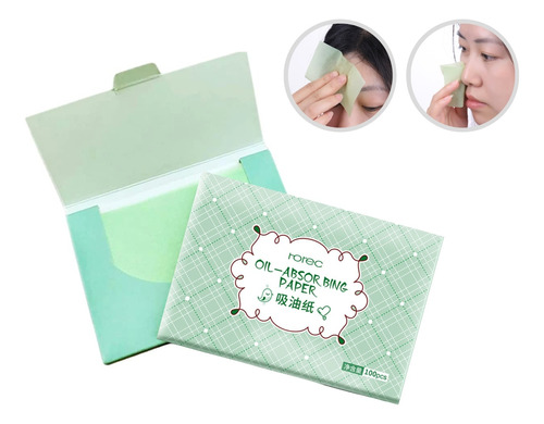 Papel Te Verde Absorbente De Grasa Facial Elimina Brillo 