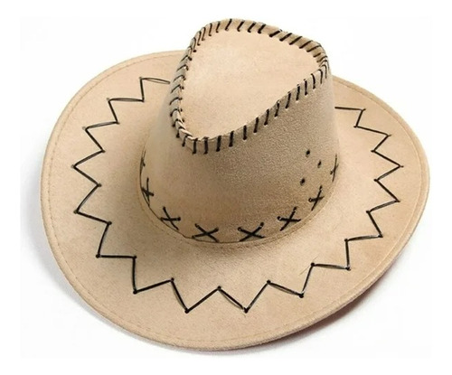 Sombrero Vaquero Cowboy Cuerina Liso Adultos 
