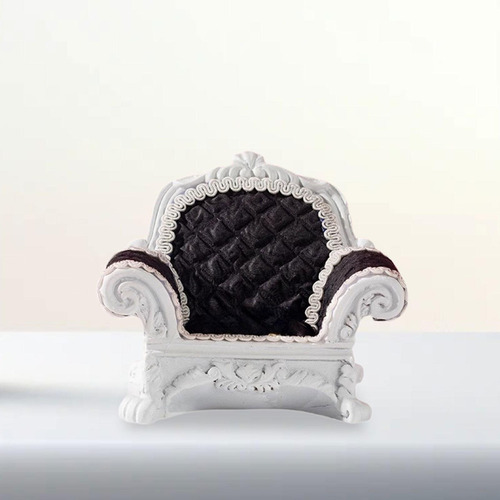 Sofá Individual En Miniatura Para Casa De Muñecas A Negro