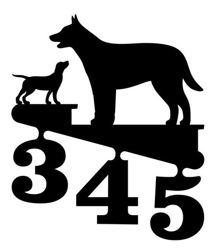 Numero Residencial Personalizado Placa Artesanal Cães
