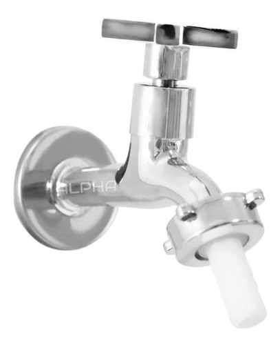 Torneira Para Tanque E Jardim Alavanca C-22 Metal Cr ¼ Volta Cor Prateado