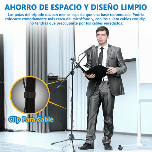 Pie De Micrófono Trípode Ajustable Doble Boom Cantar Actuar