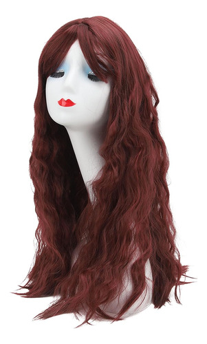 Curly Wine Red Wig  Long Curly Human Hair Wig  Easy To Care