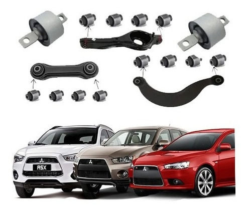 Kit 14 Buchas Suspensão Traseira Mitsubishi Asx Ano: 2015