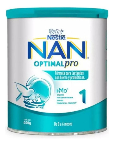 Leche de fórmula en polvo sin TACC Nestlé Nan Optipro 1 en lata de 1 de 400g - 0  a 6 meses