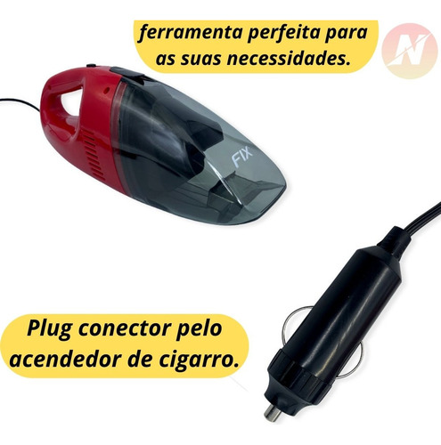 Imagem 6 de 8 de Aspirador De Pó Automotivo Para Carro 12v 35w Limpeza Fácil