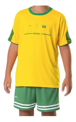 Camisa Brasil Infantil Torcedor Oficial Comemorativa Elite
