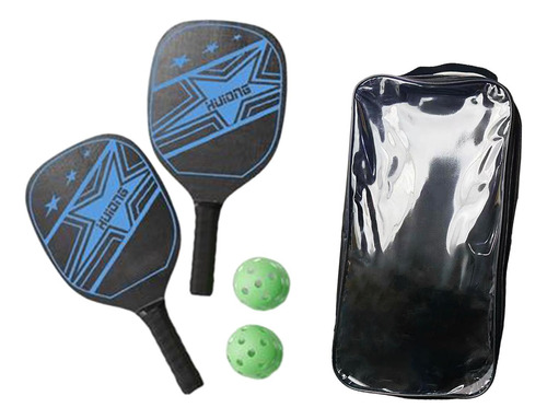 2x Paletas De Pickleball Raqueta Y Juego De Pelotas De Azul