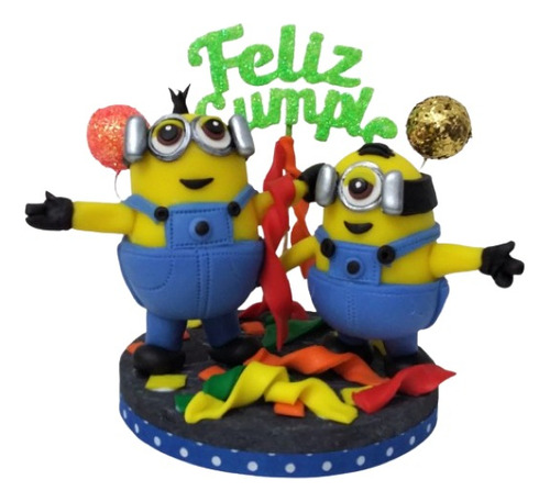 Adorno Para Torta Minions En Porcelana Fria