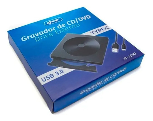 Imagem 2 de 7 de Gravador E Leitor Externo Dvd Cd Usb 3.0/type-c