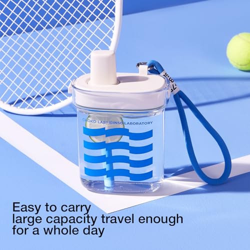 Botella De Agua Plana Porttil 24oz700ml, Con Pajita, Sin Bpa