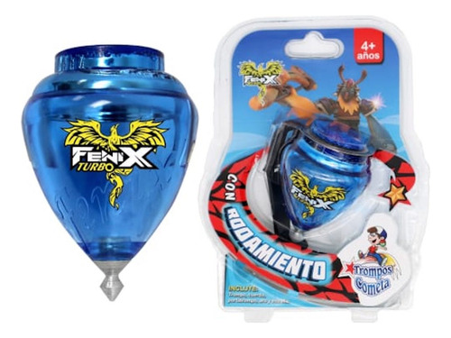1 Trompo Turbo Fenix Cometa Rodamiento Turbo Elige Color Azul Marino