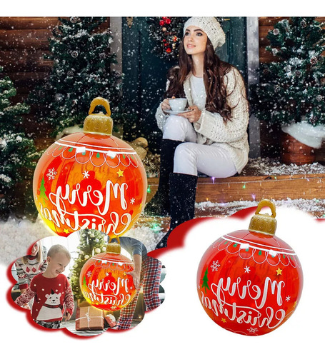 Bola De Navidad Inflable Con Decoración Ligera