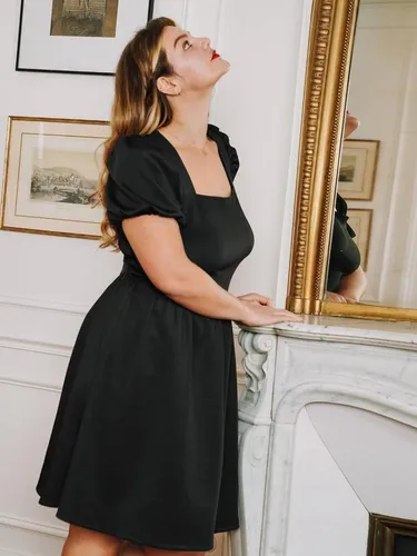 Vestido Shein Escote Cuadrado Espalda Criss Cross Plus Size