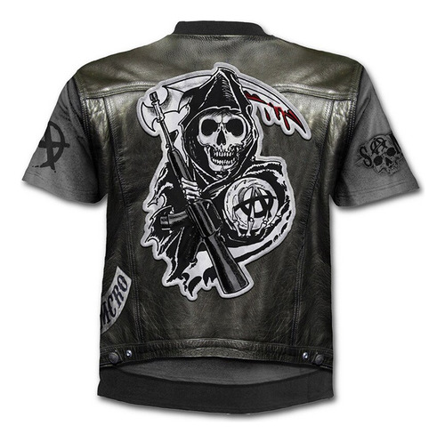 Camiseta 3d Fake Cosplay Anarchy/ Of/sons New 2021