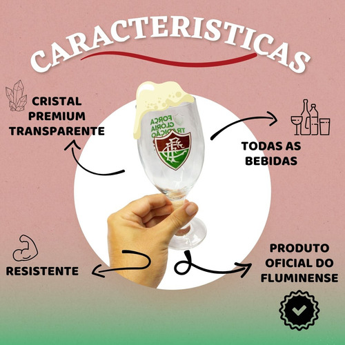 Kit Churrasco Avental Fluminense Churraco+taça Windsor Selo