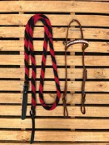 Comprar Rédea Lã Torcida Grossa + Biqueira De Couro Cabeçada Oferta