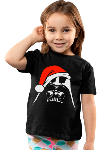 Playera Negra Infantil De Darth Vader Con Gorro Navideño