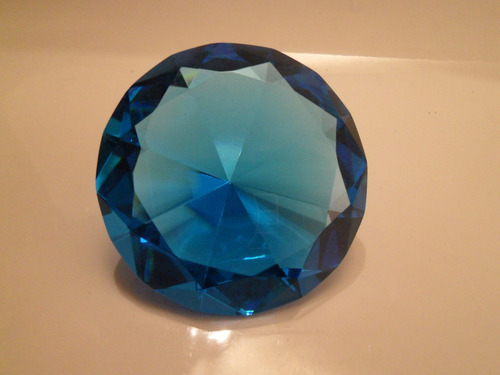 Cristal Grande Diamante 8 Cm Recuerdos Azul Turquesa Vidrio