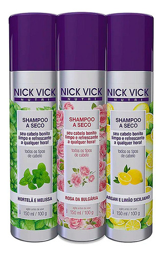 Kit Shampoo A Seco Nick Vick (3 Produtos)