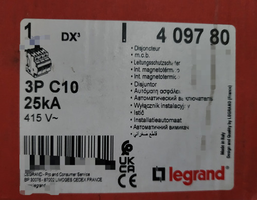 Interruptor Automatico 3p 10a 25ka Curva C 409780 Legrand