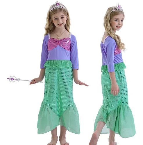 Disfraz Sirenita Ariel Vestidos Sirena Para Niña+accesorios en venta en Canton China por sólo $ Mexico Disfraz Sirenita Ariel Vestidos Sirena Para Niña+accesorios en venta en Canton China por sólo $ Mexico