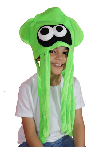 Gorro De Calamar Verde Con Tentaculos Adulto