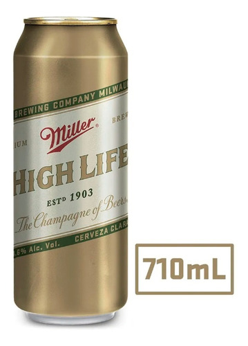 Cerveza Miller High Life Lager Lata 710 ml
