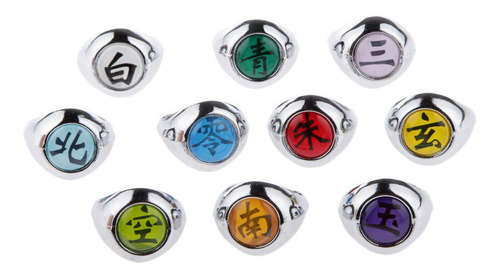 Imagen 3 de 10 de 10 Piezas Anime Naruto Akatsuki Cosplay Anillos Ace Set