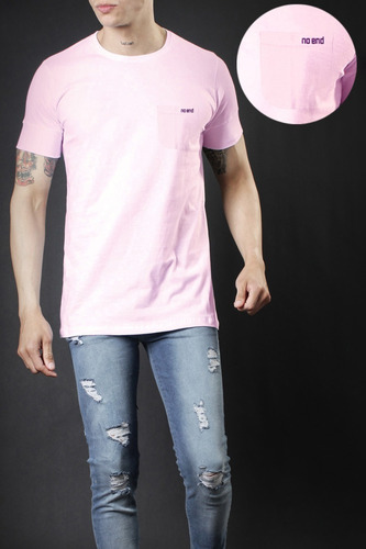 Imagen 1 de 1 de Remera Básica Lisa Con Bolsillo No End Hombre 38253