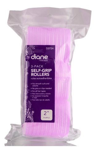 Rollers Diane Self Grip, Color Morado, 2 Pulgadas, Paquete D