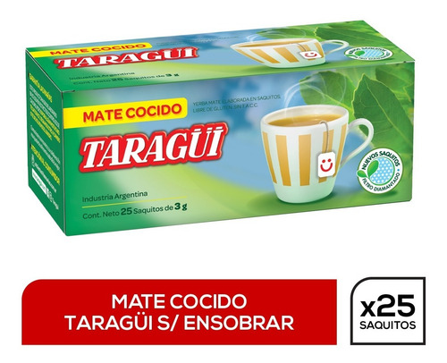 Imagen 1 de 1 de Mate Cocido Taragüi Filtro Diamantado X 25 Saq
