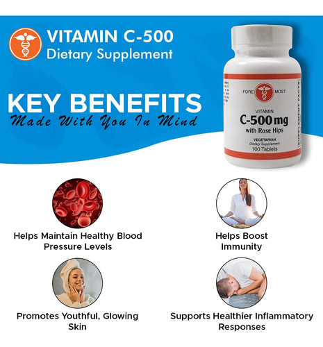 Holistic Health Vitamina C 500mg Con Escaramujo 100 Tabletas
