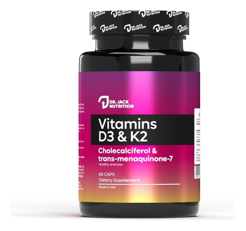 Vitaminas D3 + K2 - 5000 Iu (d3) + 80 Mcg (k2) - 60 Capsulas | Dr Jack Nutrition