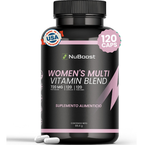 Multivitamínico Mujer 120 Cápsulas Nuboost Vitaminas Sabor Sin Sabor