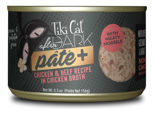 Tiki Cat Afterdark Pate Pollo Carne Para Gatos 8 Ltas 5.5 Oz