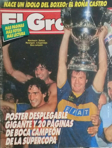 El Grafico 3661 Boca Campeon Supercopa 89 .sin Poster